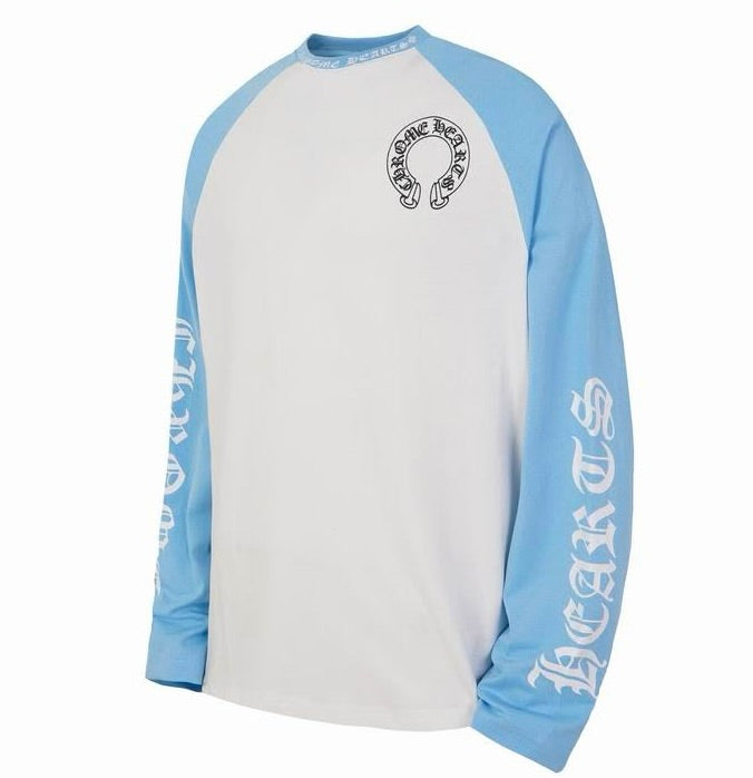 Blue and White Chrome Hearts Longsleeve Tee
